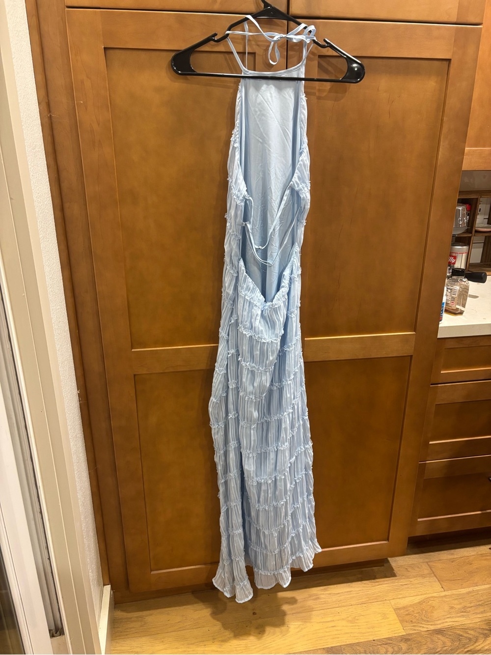 Pepper Mayo Light Blue Halter Maxi Dress - Picture 5 of 8